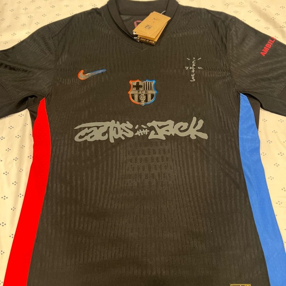 BARCELONA x TRAVIS SCOTT Limited Edition Cactus Jack Black Jersey - Picture 1 of 3